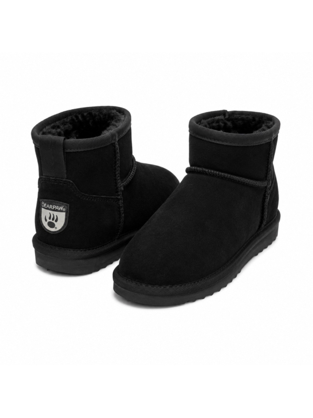 Bearpaw Kiara Black Short Comfort Winter Suede 12 NEW